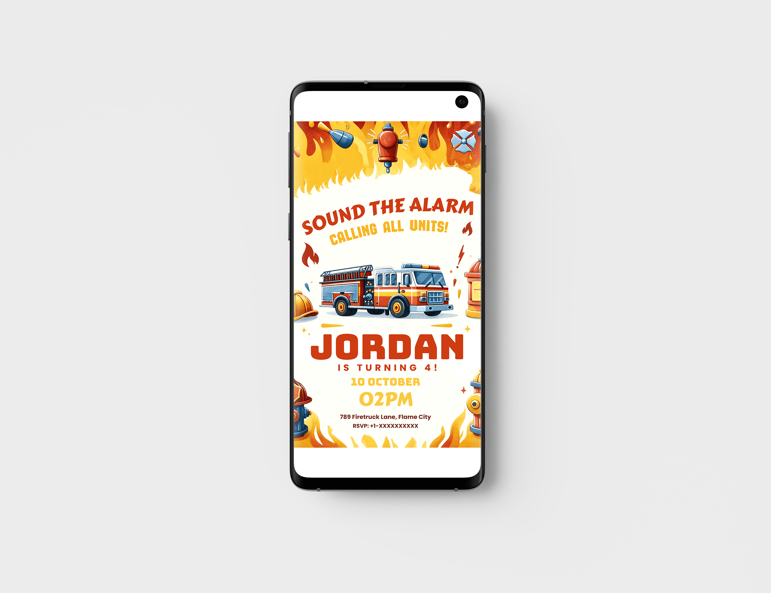 Fire Truck Birthday Party Invitation, Fire Truck Party Invitation, Gaming Truck Birthday Invitation, Fire Truck Engine Invite Card and Evite